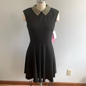 Betsey Johnson Peter Pan Jeweled Collar Dress- Size 6- NWT